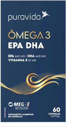 Puravida Ômega 3 EPA e DHA Vitamina E